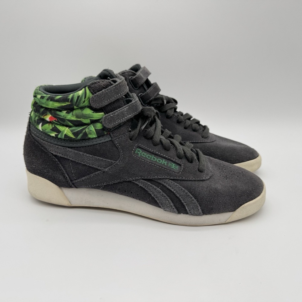 Womens Reebok Freestyle Hi Eden Tropical 059503 Sneakers US Size 8 Gray